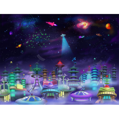 Décalcomanie murale Space City