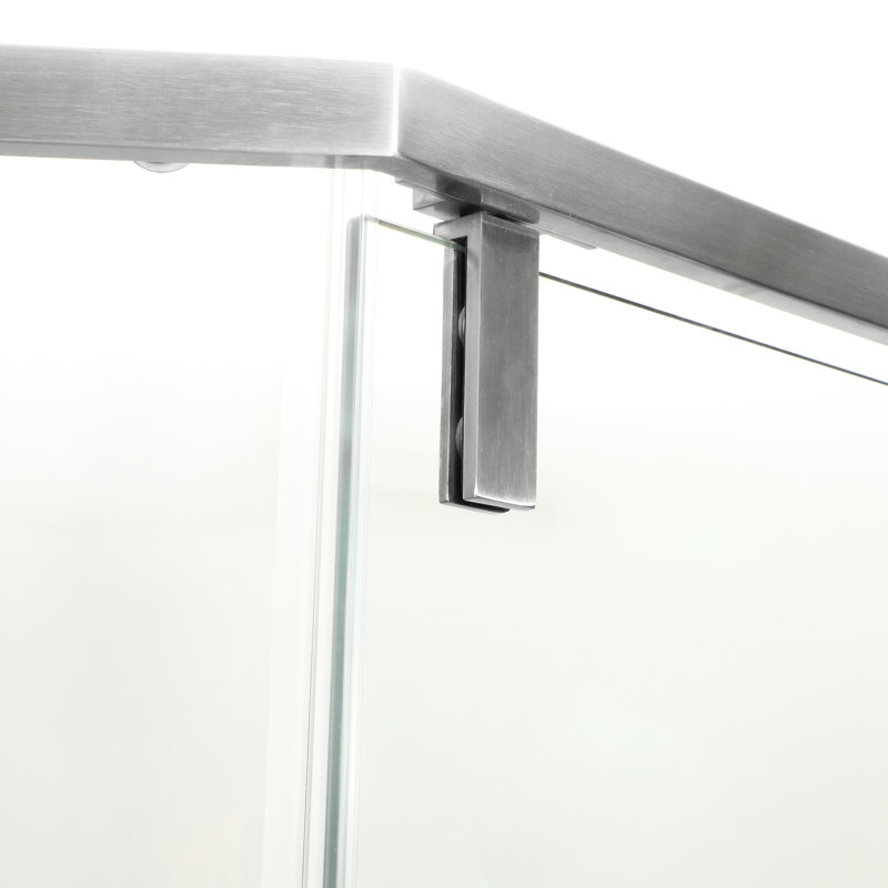 Cabine de douche semi-rectangulaire en nickel brossé, 34 1/8 po x 72 po - Porte de salle de bain à la mode 72 po, perfectionnement fonctionnel