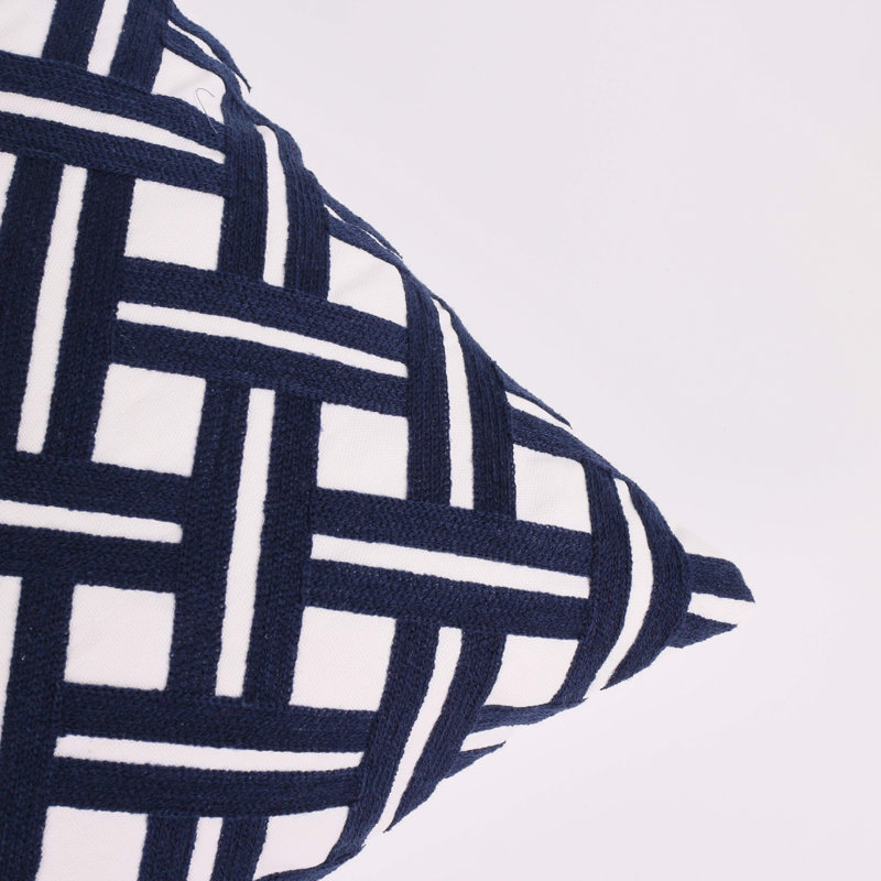 Surbit Indoor/Outdoor Cotton Throw Pillow, Navy, 20" x 20"