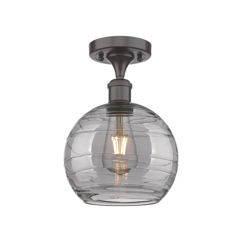 1 - Light Semi Flush Mount, Oil Rubbed Bronze, 11.13" H x 8" W x 8" D
