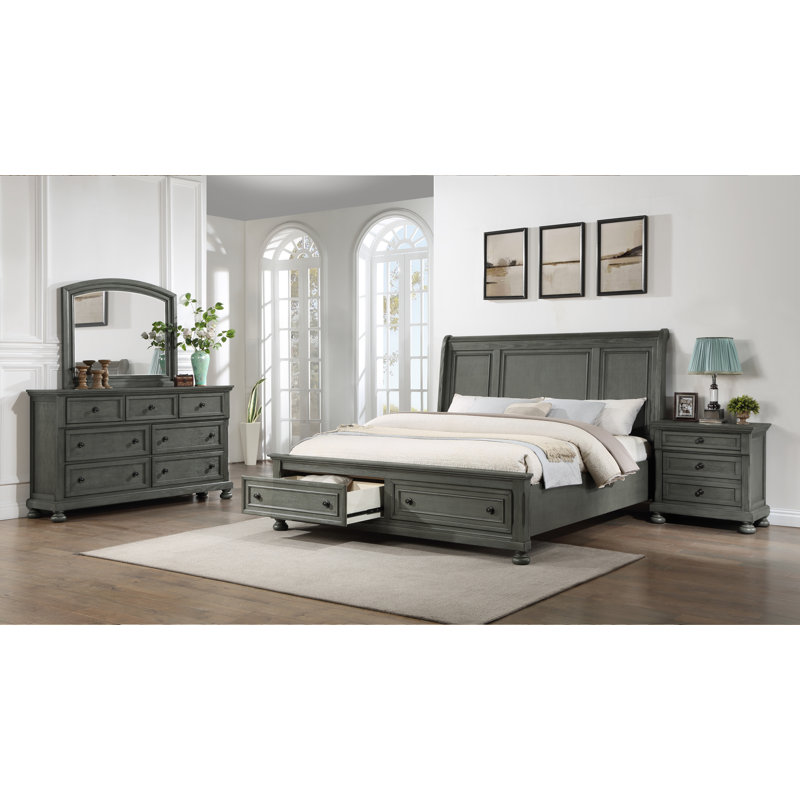 Ensemble de chambre à coucher 4 pièces Abegail, Très grand