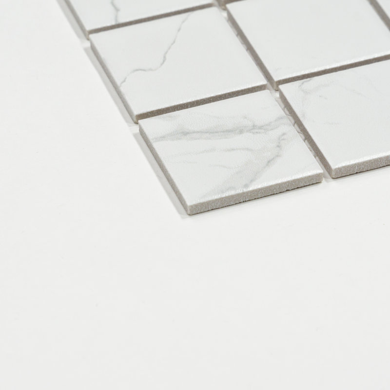 Statuario 2" x 2" Square Porcelain Mosaic Tile