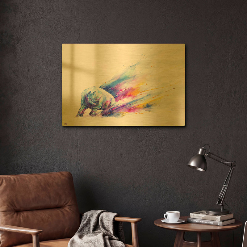 Tableau mural en métal doré « Ajax » de Marc Allante, 61 x 41 cm, 24 po x 16 po