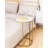 Lonan C Shape Metal Frame End Table with Marble Top