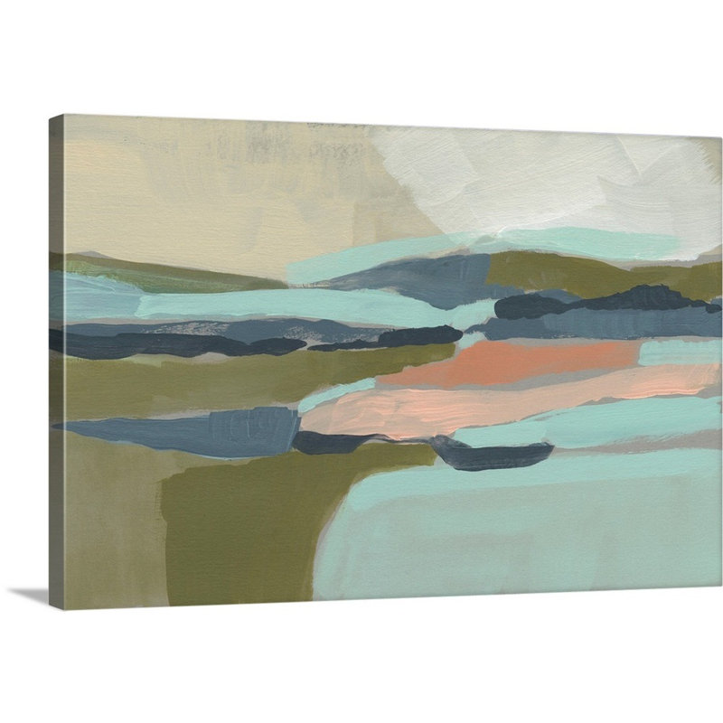 «Pastel Plane I» par Jennifer Goldberger - reproduction d'art, H 40 po x l 60 po x P 1,25 po, Toile tendue