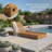 Adjustable Solid Wood Outdoor Lounge Chair with Reclining Back and Slatted Design