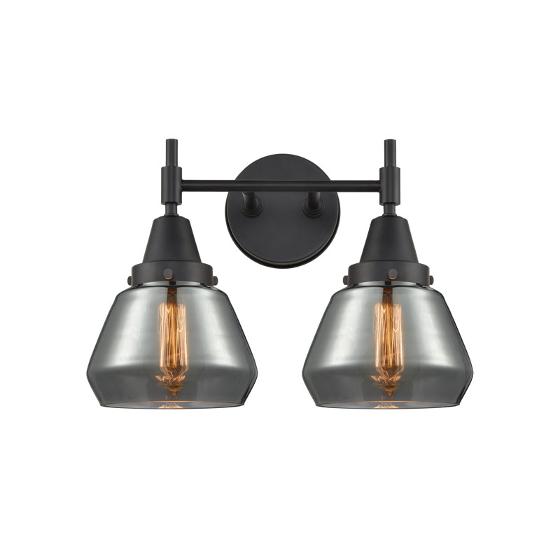 Gayle 2 - Light Dimmable Vanity Light, Matte Black, 4 Watt Vintage LED Bulb, Plated Smoke