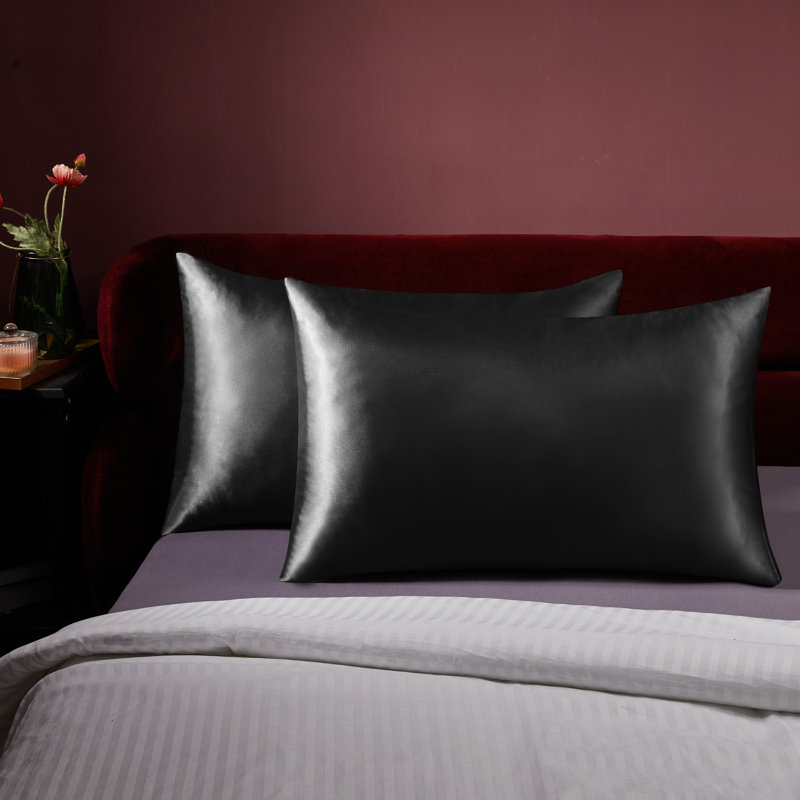 Silk Satin Soft Pillowcases 2 PCS(Cover Only), 20'' x 36'', Pink