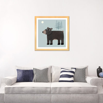 L'ours, les arbres et la lune par Nic Squirrell - reproduction