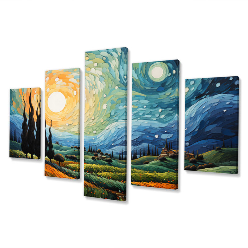Jamarion - Décoration murale Vangogh - 5 panneaux