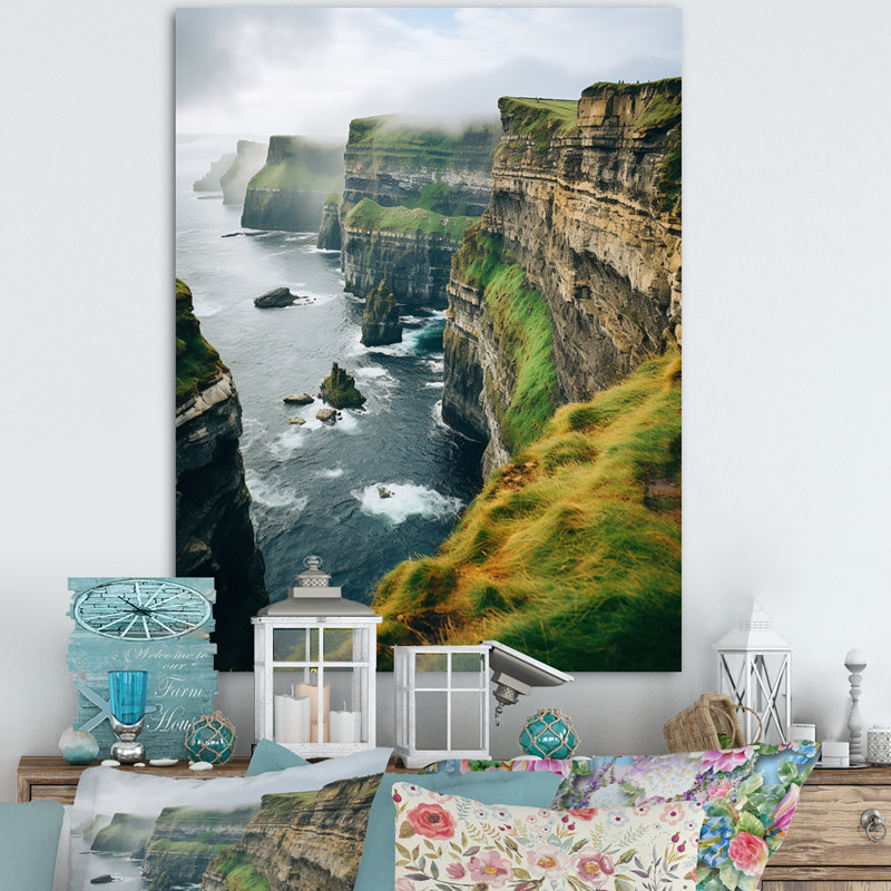 Impression sur toile paysage irlandais, Falaises de Moher, reproduction côtière - Falaises de Moher I, Toile tendue