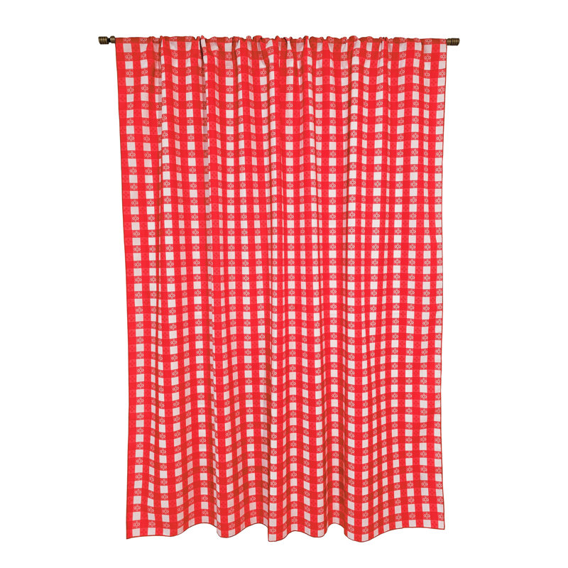 Rideau de fenêtre Popeline, Rouge, L 58 po x L 36 po
