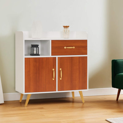 Buffet de 31,5 po de largeur avec tiroir, 2 armoires et armoire à fermeture en douceur