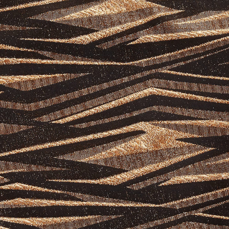 Chemin de table décoratif à motif abstrait en jacquard de polyester, avec motif de pampilles, doré, campagnard, 13 po x 70 po