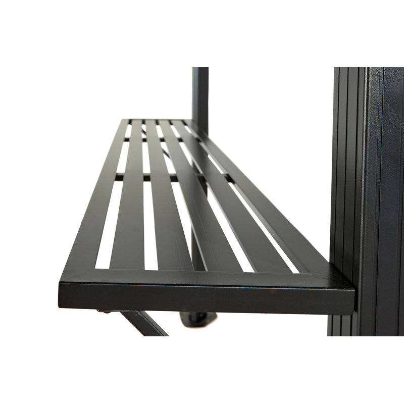 Dakota 6' x 9' Black Aluminum Grill Gazebo with Steel Roof