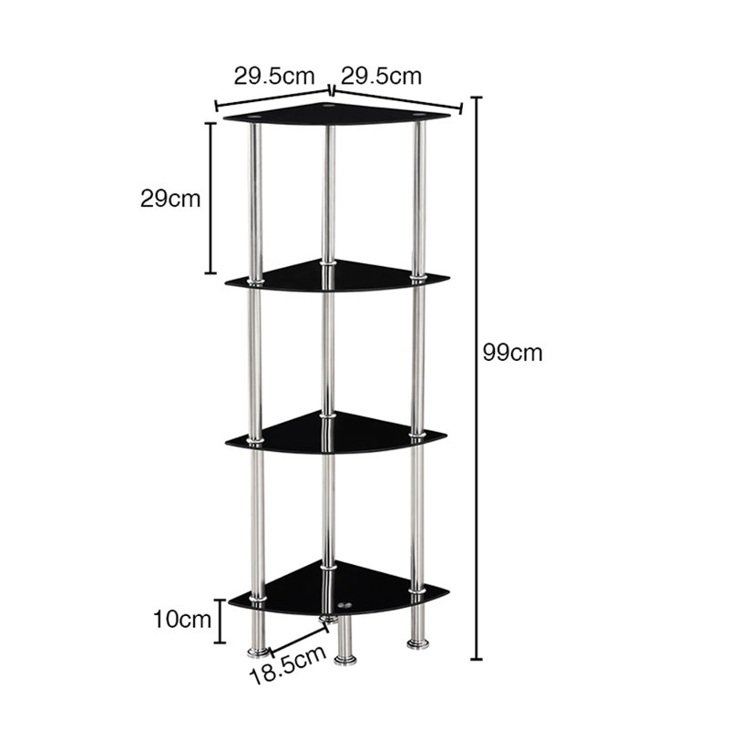 Ogata 29.5cm W Metal Shelving Unit, Black