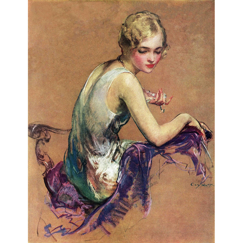 Reproduction de pastel sur toile tendue, H 52 po x l 40 po