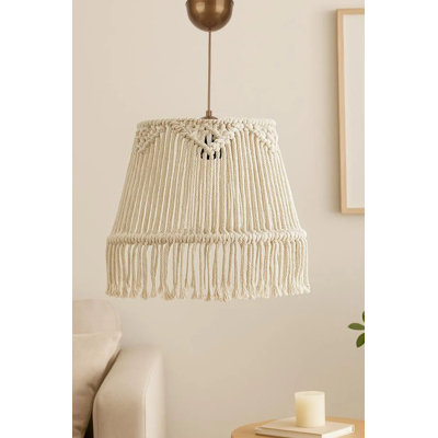 Lustre réglable écru avec corps en plastique, 11,8 x 7,9 pouces | Rafia Cap, plaque de base de 11,8 po x 2 po | Douille E27 de 40 W maximum | 20 à 22,4 pouces de hauteur | Éclairage élégant pour la décoration intérieure, design moderne et polyvalent