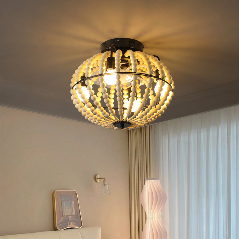 Lustre perlé en bois exquis