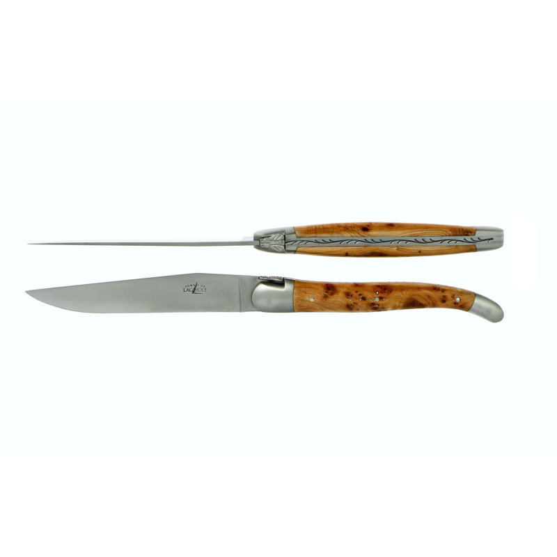 Juniper Handle Stainless Steel Steak Knife Set of 2