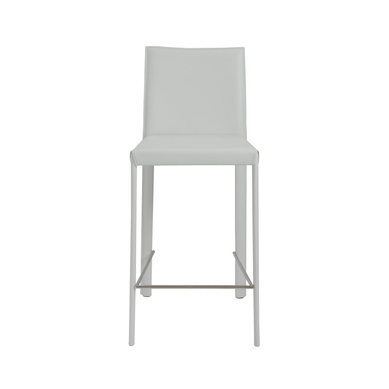 Gilson Upholstered Counter Stool, White Faux Leather, Counter Stool (26" Seat Height)
