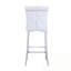 Ensemble de salle à manger 3 pièces à hauteur de bar avec table en verre et 2 tabourets de bar rembourrés-1822032823
