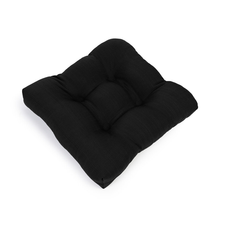 Reversible Seat Cushion With Hand Made Ring Stitch, Filled With White Virgin Polyester Fiber., Black