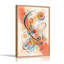 Toile abstraite à motif géométrique abstrait avec sphère orange et bleu-132893844