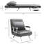 Chaise de lit réglable à 5 positions gris foncé avec coussin et structure en acier par convertible et confortable
