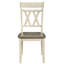 Ensemble de 2 chaises d'appoint modernes et classiques, structure en bois, double, fini gris délavé et blanc antique, style gris délavé, pour salle à manger
