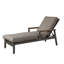 Chaise longue inclinable d'extérieur 65,6 po avec coussin et table Bertolde