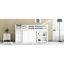 Lit mezzanine simple en bois d'hévéa blanc avec tiroirs - armoire, tiroir, tablette, bureau coulissant, finition de la chambre à coucher et espace de rangement efficace