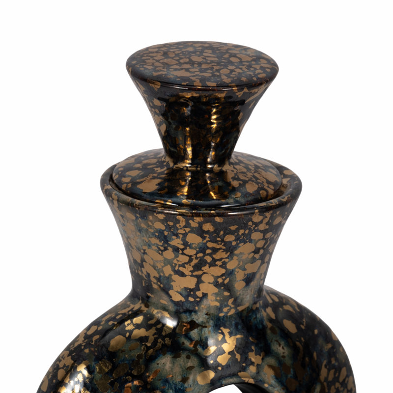 Vase Stoneware Circular Cut-Out Design Modern Transitional Decorative Accent Statement Piece Versatile Sculptural Form Contemporary Home Decor Geometric Focal Point Art-Inspired Styling