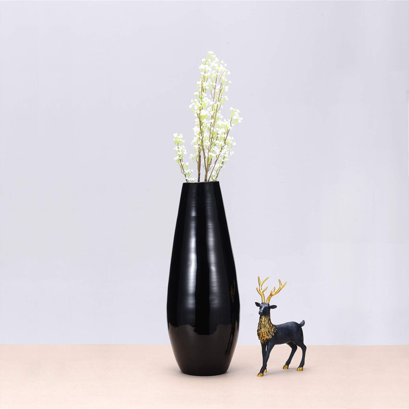 Vase de plancher en bambou 22 "Bucoli, Noir