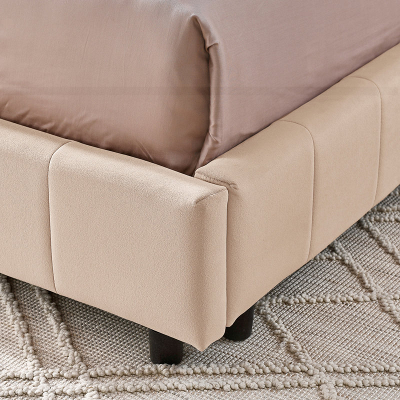Sofa Bed Frame with Comfortable Backrest and Armrests, Pink