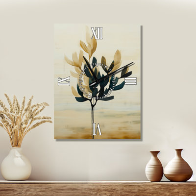 Olive Whispers en anthracite II - Grande horloge murale scandinave