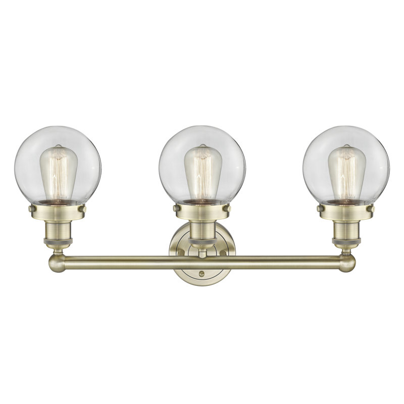 Alphonsa 3 - Light Dimmable Vanity Light, Clear, Antique Brass