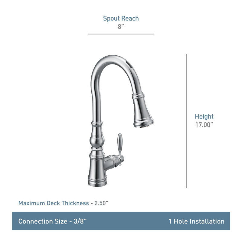 Robinet de cuisine Moen Weymouth Smart Touchless, Chrome