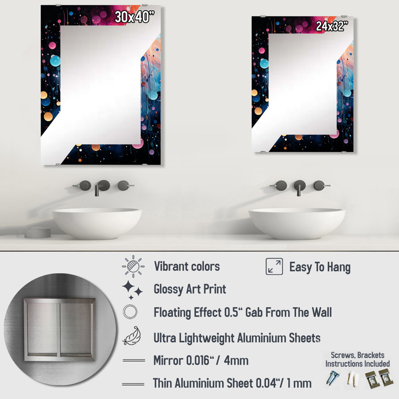 Gani - Miroir mural Pop Art MIR135791, 32 po x 24 po