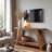 43 Inch Solid Wood TV Stand with A-Frame Base, 2-Tier