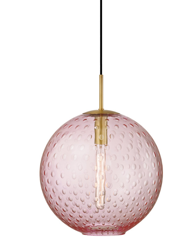 Rousseau 1 Light Pendant, Polished Chrome, Blue, 7.75" H X 6" W X 6" D