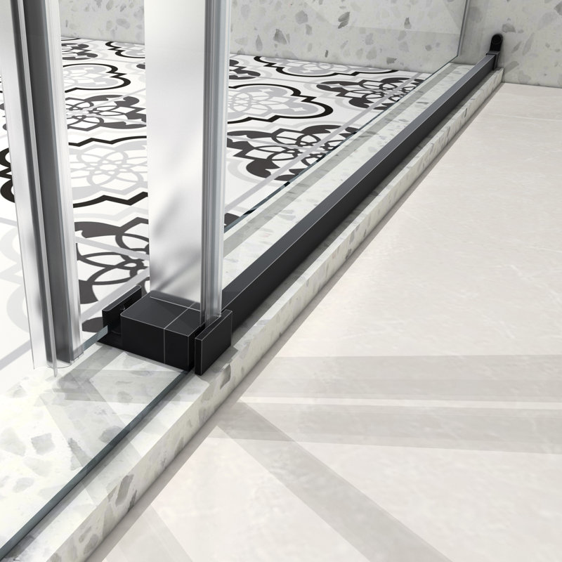 Porte de douche en acier inoxydable avec film de traitement réglable et nano pour espace de 49 po à 54,8 po