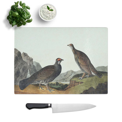 Glass Dusky Grouse by John James Audubon Chopping Board