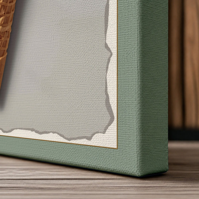 Soft Serve Dreams Retro - Wrapped Canvas, 24x16 - 61.0 x 40.6 cm, Sage Border
