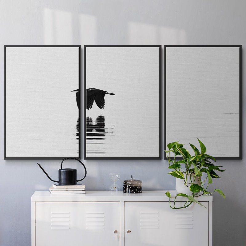 Vol - Toile encadrée multi-pièces, Noir, H 36 po x l 75 po x P 2 po