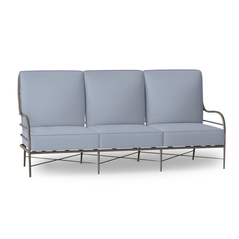 Carmel Aluminum Sofa - Slate Gray, Welt, Arbor Chambray
