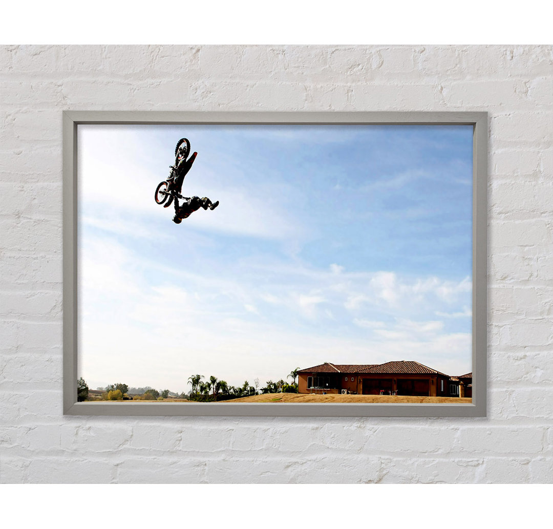 Motorcross in the Air - Einzelbildrahmen Kunstdrucke auf Leinwand