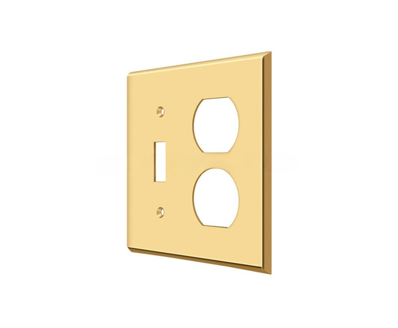 1BC7D33CA9634AD5AB92247054473AF3 Plaque d'interrupteur, interrupteur simple / double sortie en PVD laiton poli