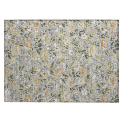 Machine Washable Indoor/Outdoor Chantille ACN2438 Floral Rug