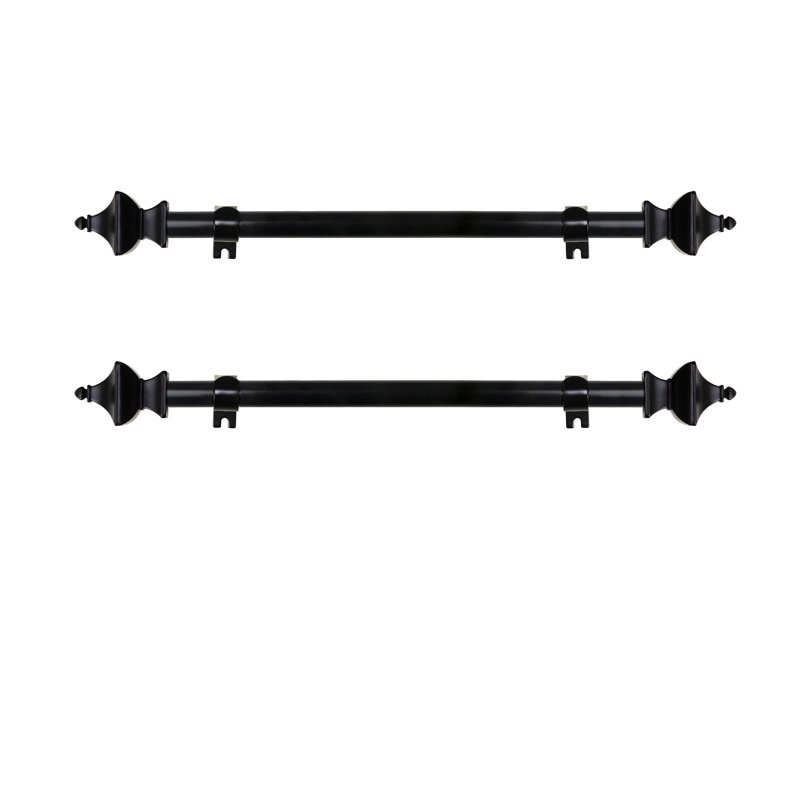 Tringle à rideaux simple ajustable Anite 12 "à 20" 0,63 ", Noir